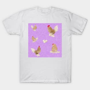 Golden Neck Belgian D'Uccle Pattern Purple T-Shirt